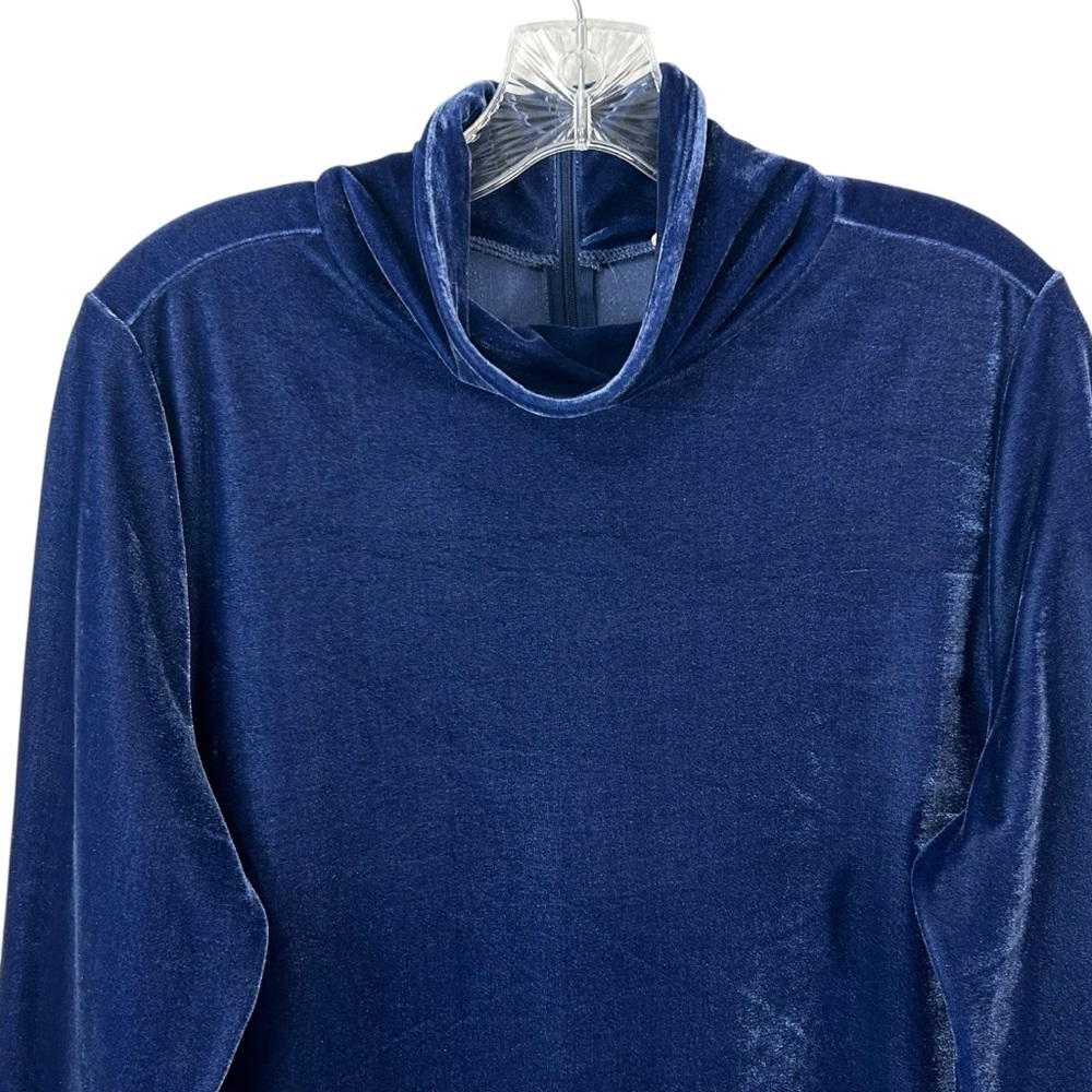 Soft Surroundings Velvet Mock Neck Tunic Deep Blue Women's Large - Picture 2 of 5